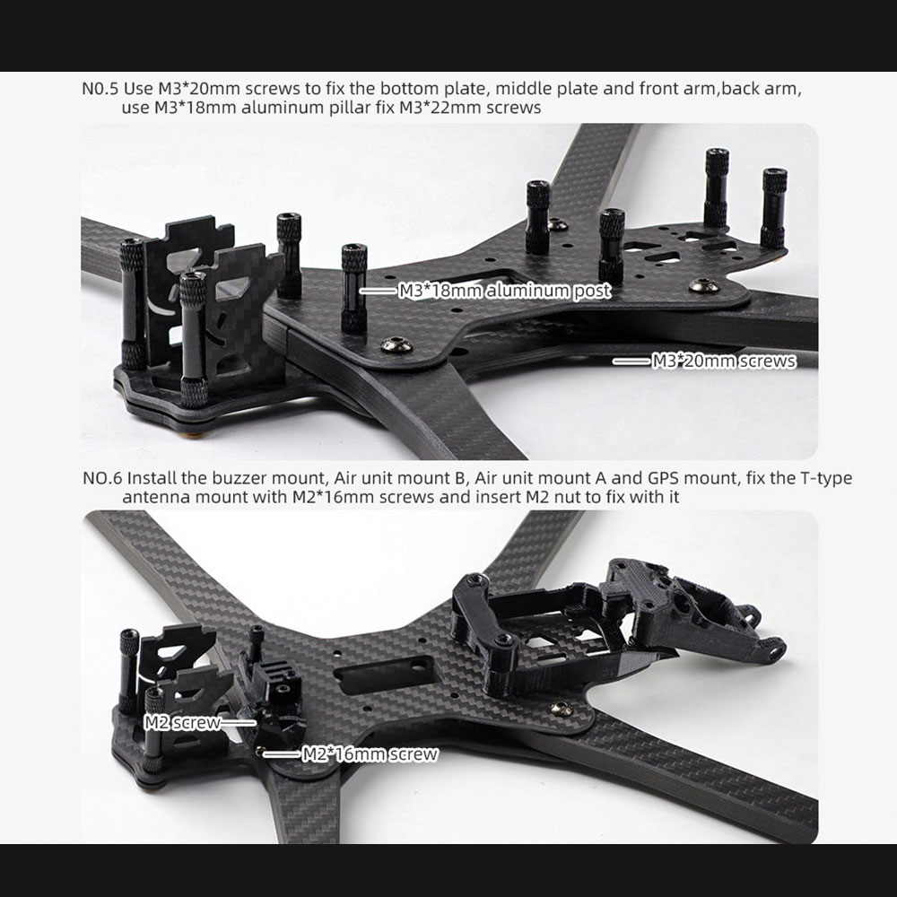 HGLRC-Rekon10-PRO-455mm-Radstand-3K-Carbon-Fiber-10-Zoll-Rahmenkit-fuumlr-RC-FPV-Racing-Drohne-1986561-6